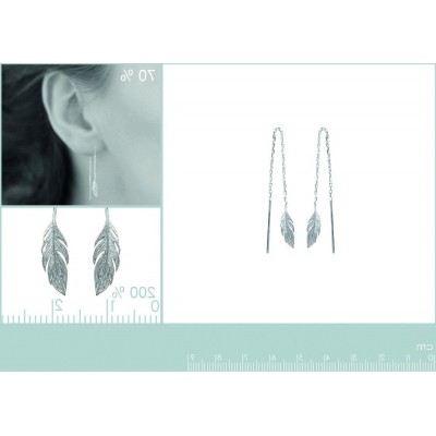 boucle d'oreille pendantes en argent 925 fantaisie pour femme, Bird - Lyn&Or Bijoux