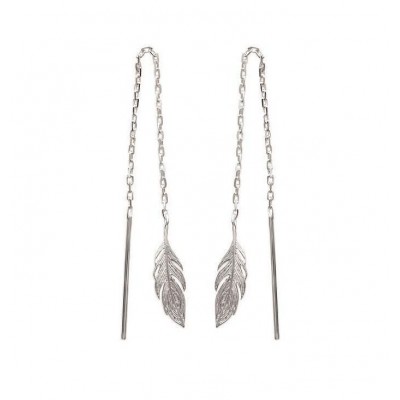 Chaînes d'oreille plume en argent pour femme - Bird - Lyn&Or Bijoux