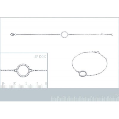 Bracelet argent et cercle en zirconium pour femme, Rive Gauche - Lyn&Or Bijoux