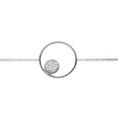 Bracelet cercle zirconium et argent pour femme - Imagine - Lyn&Or Bijoux