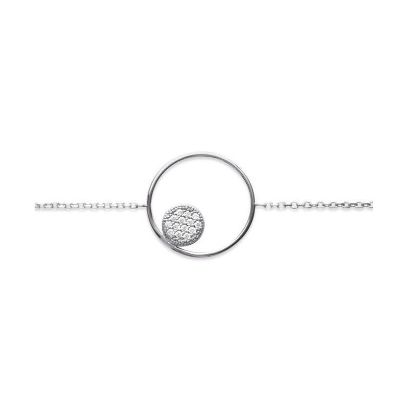 Bracelet cercle zirconium et argent pour femme - Imagine - Lyn&Or Bijoux