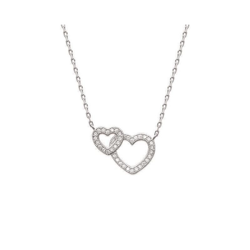 Collier coeur en argent et zircone, Elouana Collier coeur en argent et zircone, Elouana