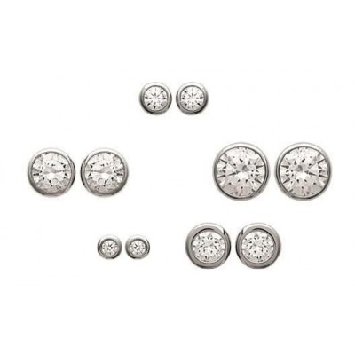 Boucles d'oreille femme et enfant en argent 925 & zircon microserti - Lyn&Or Bijoux