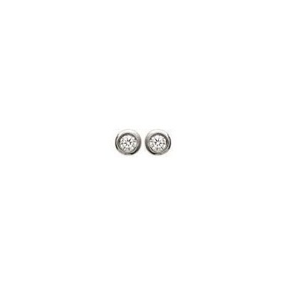 Boucles d'oreille femme et enfant en argent 925 & zircon 2 mm microserti - Lyn&Or Bijoux