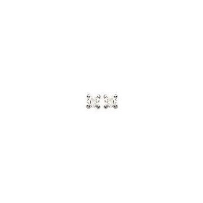 boucles d'oreilles femme & enfant, argent + zircon solitaire 2mm - Lyn&Or Bijoux