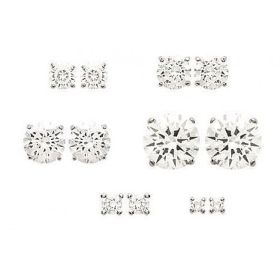 boucles d'oreilles femme & enfant, argent + zircon solitaire 2mm à 8mm - Lyn&Or Bijoux