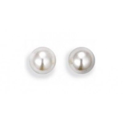 Boucles d'oreille 8 mm femme Perle blanche, argent - Lyn&Or Bijoux
