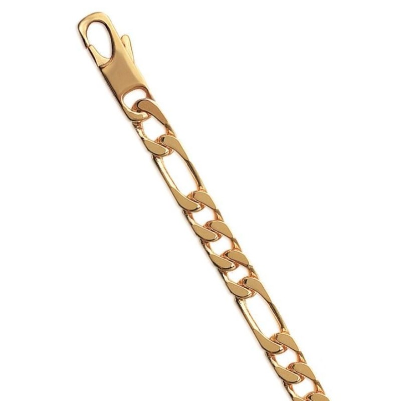 Gourmette plaqué or pour homme 6 mm, Figaro 3/1 Gourmette plaqué or pour homme 6 mm, Figaro 3/1