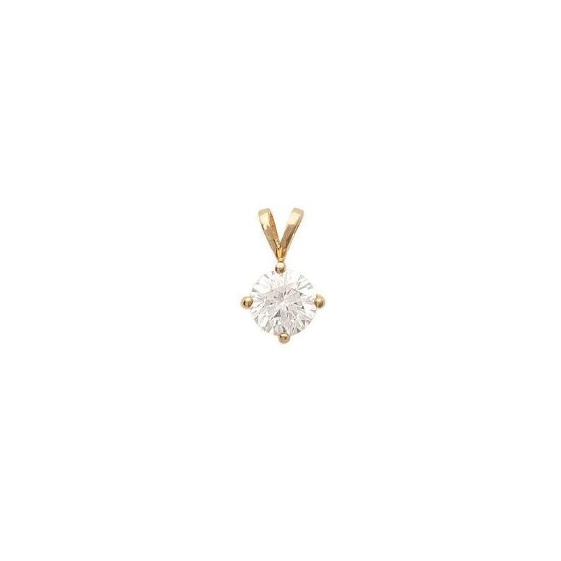 Pendentif en plaqué or et zircon 9 mm pour femme Pendentif en plaqué or et zircon 9 mm pour femme