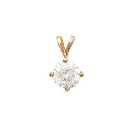 Pendentif zircon 9 mm et plaqué or pour femme - Shiny - Lyn&Or Bijoux