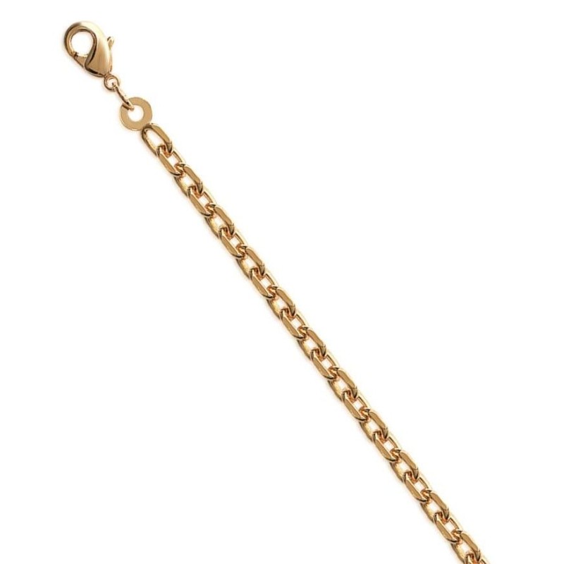 Chaîne en plaqué or 3, 2 mm, Maille forçat diamantée Chaîne en plaqué or 3, 2 mm, Maille forçat diamantée