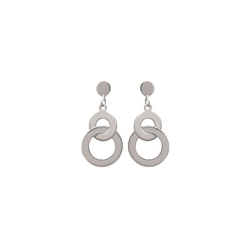Boucles d'oreille en argent rhodié pour femme - Adeva - Lyn&Or Bijoux