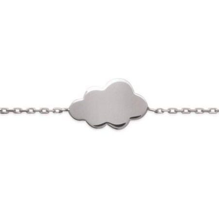 Bracelet femme en argent 925 rhodié, motif nuage - Lyn&Or Bijoux