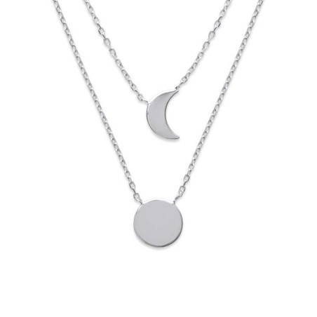 Collier Lune en argent rhodié pour femme - Ysala - Lyn&Or Bijoux