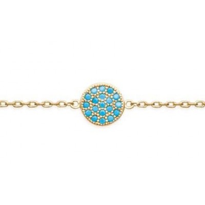 Bracelet en plaqué or et pierre turquoise pour femme - Dina - Lyn&Or Bijoux