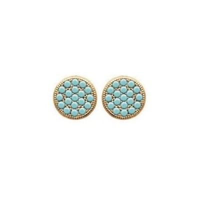 Boucles d'oreille femme en plaqué or & pierre turquoise - Dina - Lyn&Or Bijoux