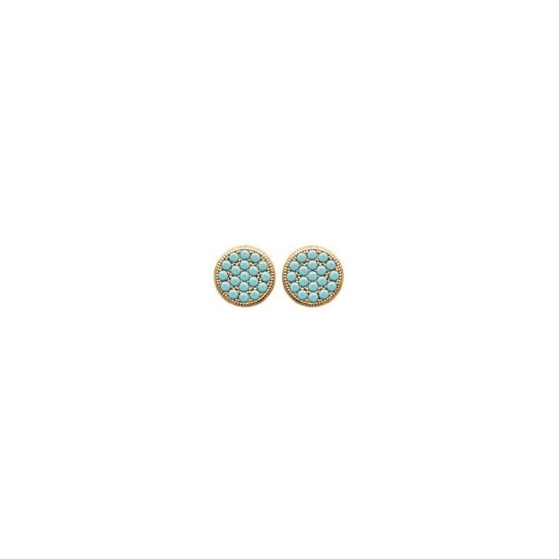 boucles d'oreilles femme en plaqué or & pierre turquoise - Dina - Lyn&Or Bijoux