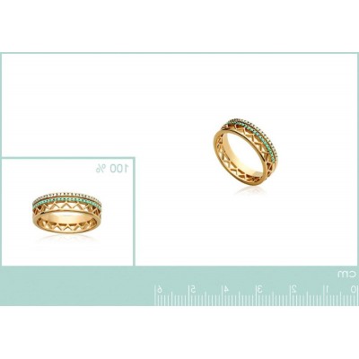 Bague en plaqué or et zircon et pierre turquoise, Cannelle - Lyn&Or Bijoux