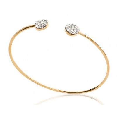 Bracelet Jonc en plaqué or et zircon pour femme - Lara - Lyn&Or Bijoux