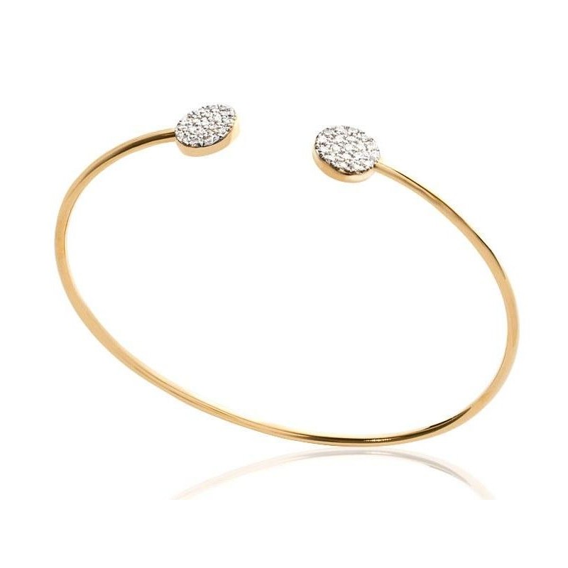 Bracelet Jonc en plaqué or et zircon pour femme - Lara - Lyn&Or Bijoux