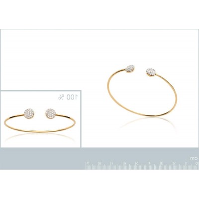 Bracelet Jonc en plaqué or et zircon, Lara - Lyn&Or Bijoux