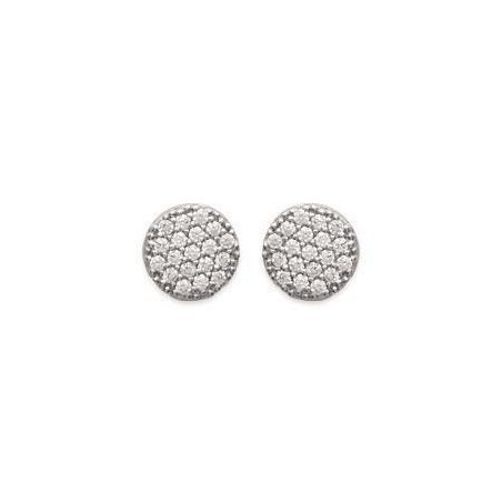 boucles d'oreilles en argent rhodié et zircon pour femme - Solia - Lyn&Or Bijoux