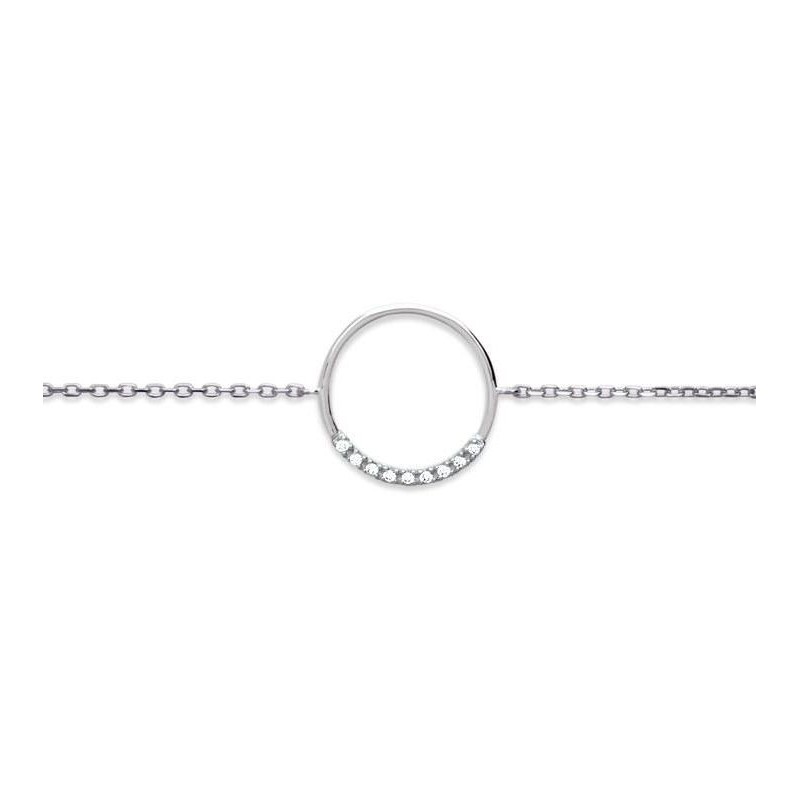 Bracelet en argent rhodié et zircon pour femme - Manille - Lyn&Or Bijoux