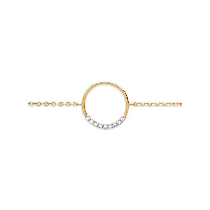 Bracelet en plaqué or et zircon pour femme - Manille - Lyn&Or Bijoux
