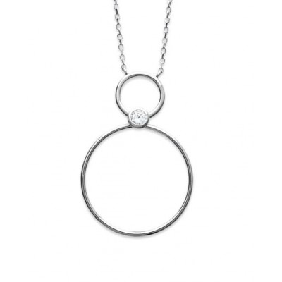Collier avec anneau en argent et zircon pour femme - Mariage - Lyn&Or Bijoux