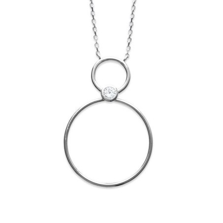 Collier avec anneau en argent et zircon pour femme - Mariage - Lyn&Or Bijoux