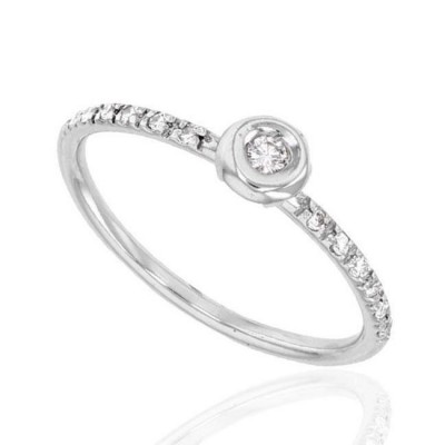 Bague de fiançailles pour femme, Diamants & or blanc - Bella - Lyn&Or Bijoux