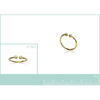 Bague dorée en plaqué or et zircon - Bijoux femme - Lyn&Or Bijoux