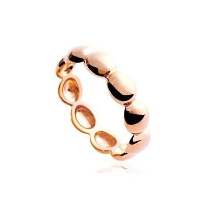 Bague femme en plaqué or rose, anneau de perles rosées - Solia - Lyn&Or Bijoux