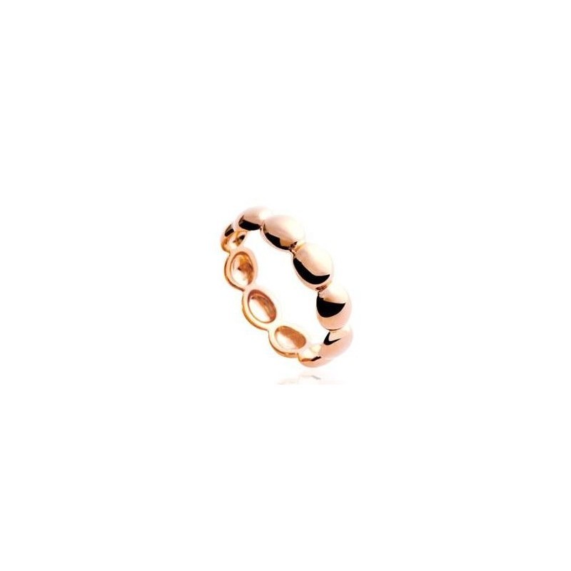 Bague femme en plaqué or rose, anneau de perles rosées - Solia - Lyn&Or Bijoux