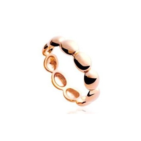 Bague femme en plaqué or rose, anneau de perles rosées - Solia - Lyn&Or Bijoux