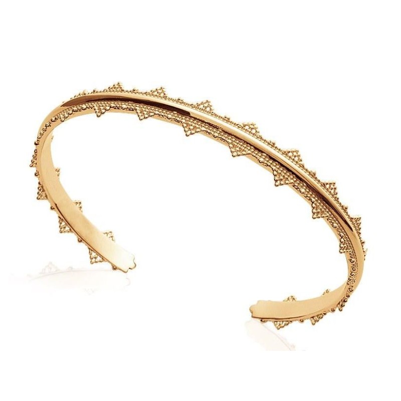 Bracelet Jonc en plaqué or pour femme - Voyage - Lyn&Or Bijoux