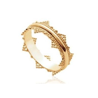 Bague pour femme, anneau plaqué or, motif oriental - Lyn&Or Bijoux