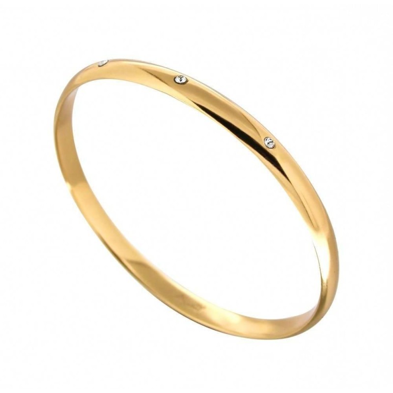 Bracelet Jonc Créateur, plaqué or et cristal de Swarovski, Pureté Bracelet Jonc Créateur, plaqué or et cristal de Swarovski, Pureté