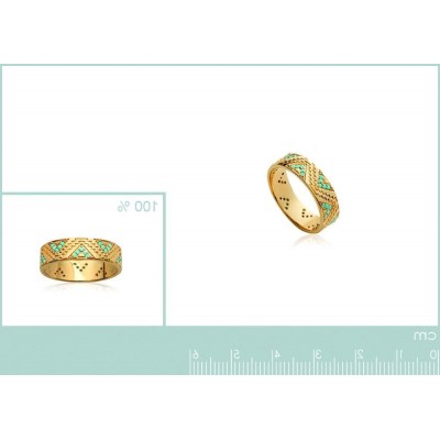 Bague en plaqué or et pierre turquoise - Bijoux femme - Lyn&Or Bijoux