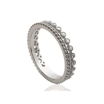 Alliance pour femme originale en argent & zircon - Ekolia - Lyn&Or Bijoux
