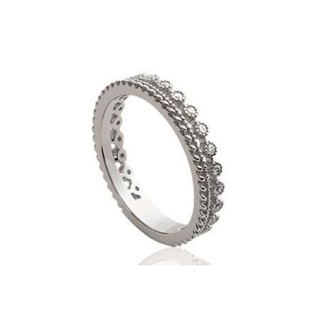 Alliance pour femme originale en argent & zircon - Ekolia - Lyn&Or Bijoux