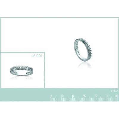 Alliance ou anneau en argent rhodié et zircon pour femme - Lyn&Or Bijoux