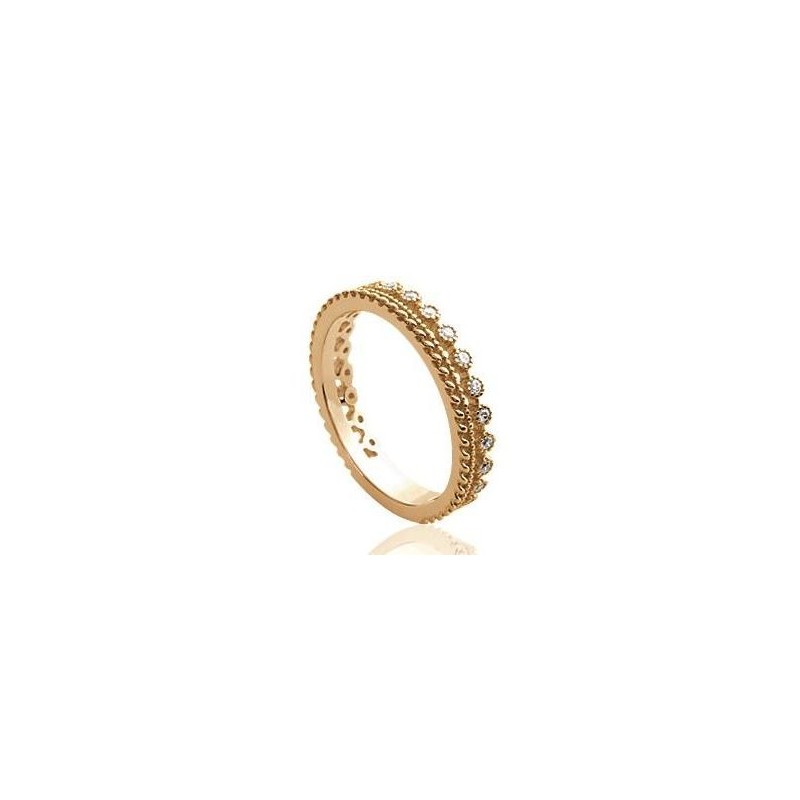 Alliance pour femme originale en plaqué or & zircon - Ekolia - Lyn&Or Bijoux