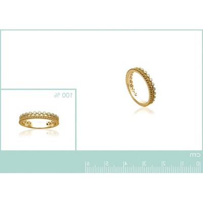 Alliance ou anneau en plaqué or et zircon pour femme - Lyn&Or Bijoux