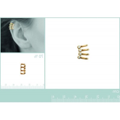 Bague d'oreille en plaqué or et zircon pour femme - Lyn&Or Bijoux