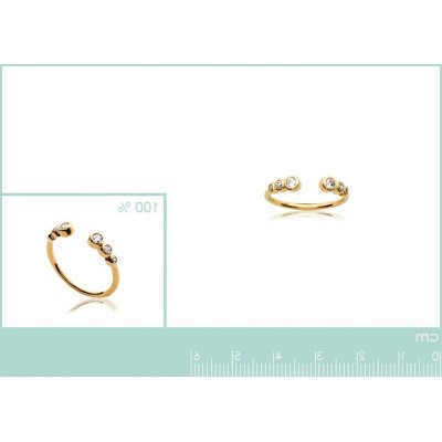 Bague en plaqué or et zircon - Bijoux femme - Lyn&Or Bijoux