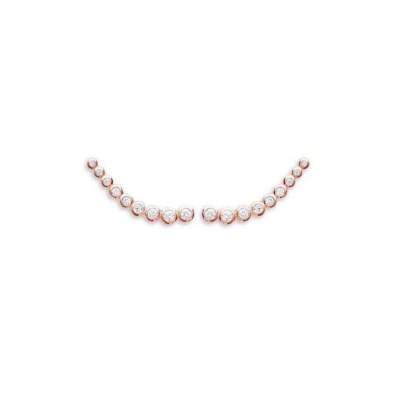 Contours d'oreille plaqué or rose et zircon pour femme - Izana - Lyn&Or Bijoux
