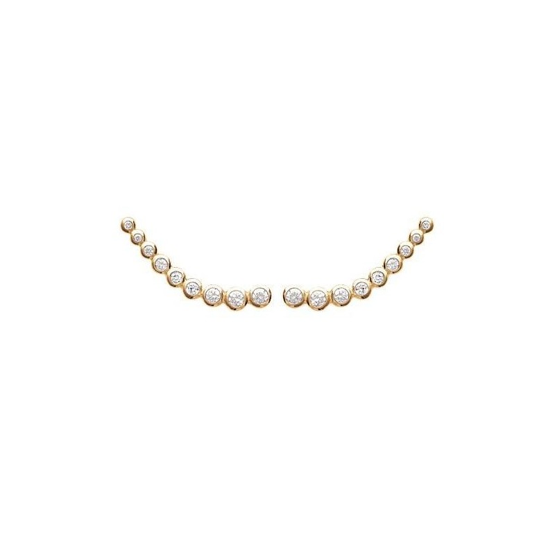 Contours d'oreille en plaqué or et zircon pour femme - Izana - Lyn&Or Bijoux