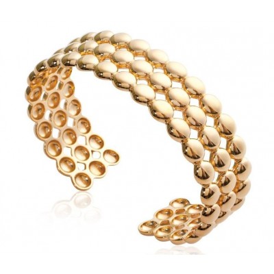 Bracelet manchette perlé en plaqué or pour femme - Solia - Lyn&Or Bijoux