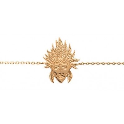 Bracelet en plaqué or pour femme - Tête d'indien - Lyn&Or Bijoux